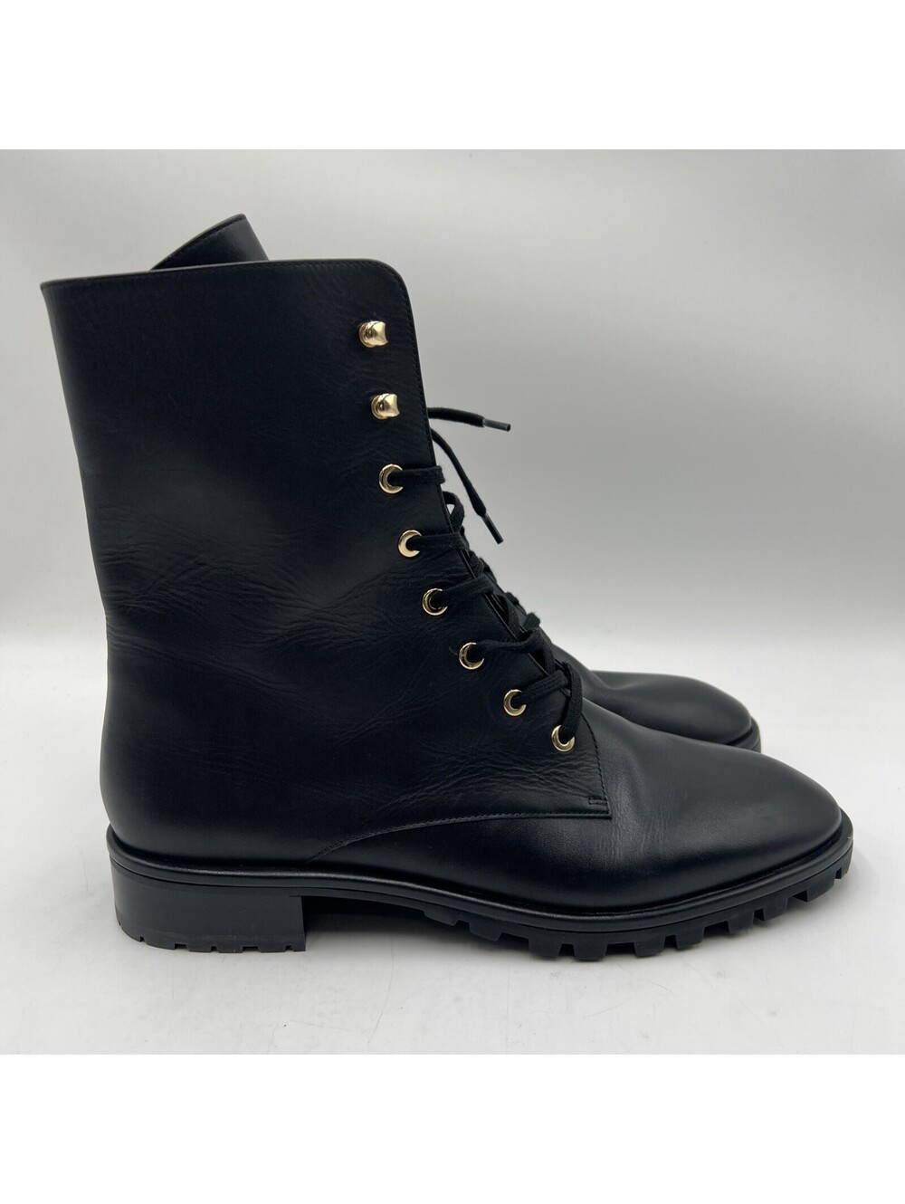 Women’s Stuart Weitzman Laine Black leather combat boots Size 9.5B